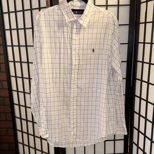 Polo by Ralph Lauren Men's White, Pink and Blue Plaid Shirt
